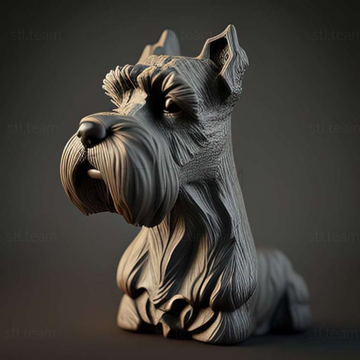 3D model Zwergschnauzer dog (STL)